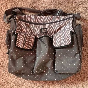 Carters child of mine gray diaper bag neutral